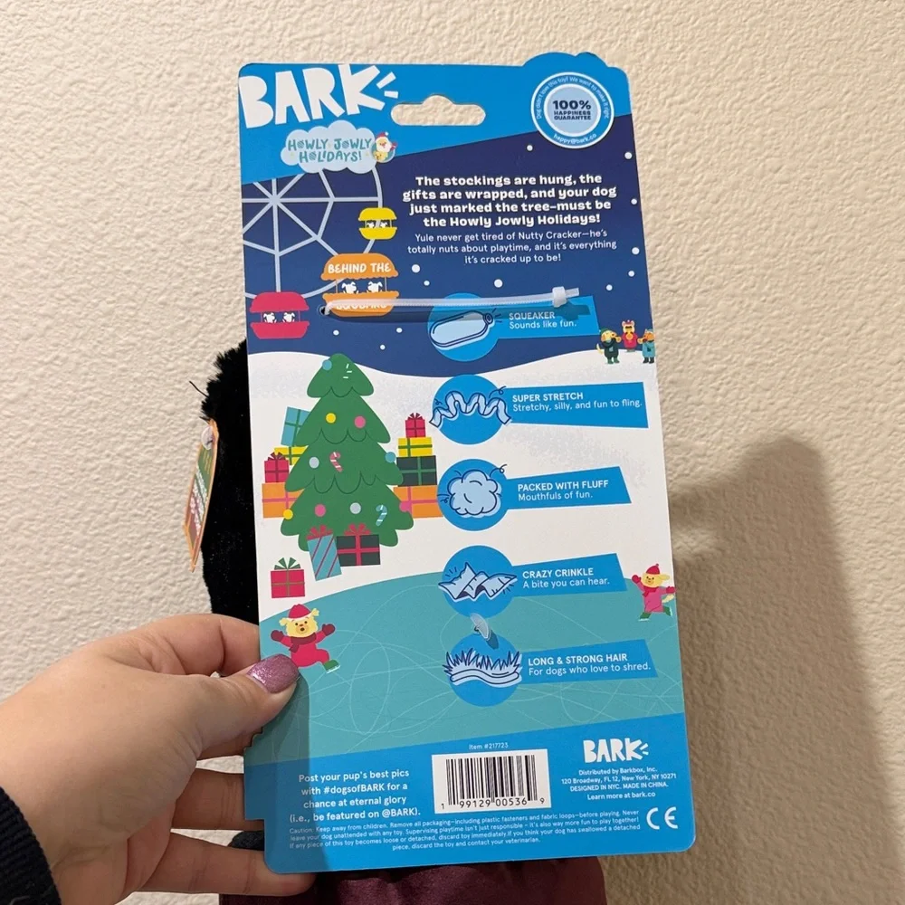 NWT BARK Festive Dog Toy Squeaker and Super Stretch